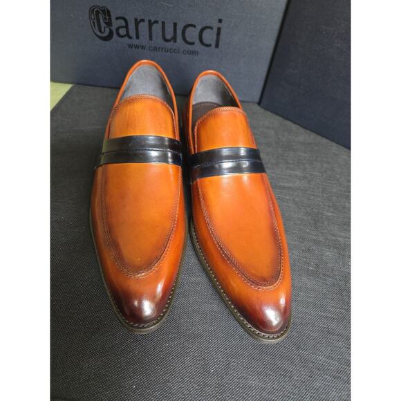 Carrucci Contrast Penny Loafer KS479-601N Cognac Men’s Size 9.5D